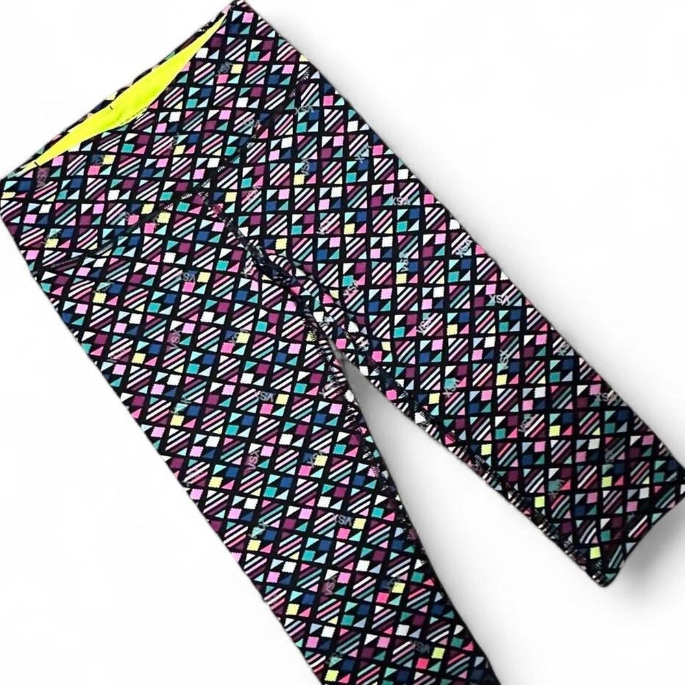 Victoria's Secret VSX Sport Activewear Knee Length Leggings Colored Geo Pattern